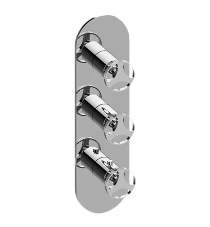 Polished Chrome Round 3-Hole Trim Plate W697