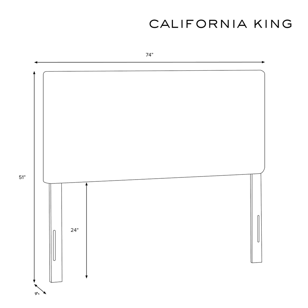 California King Headboard Feather Gray Linen L333