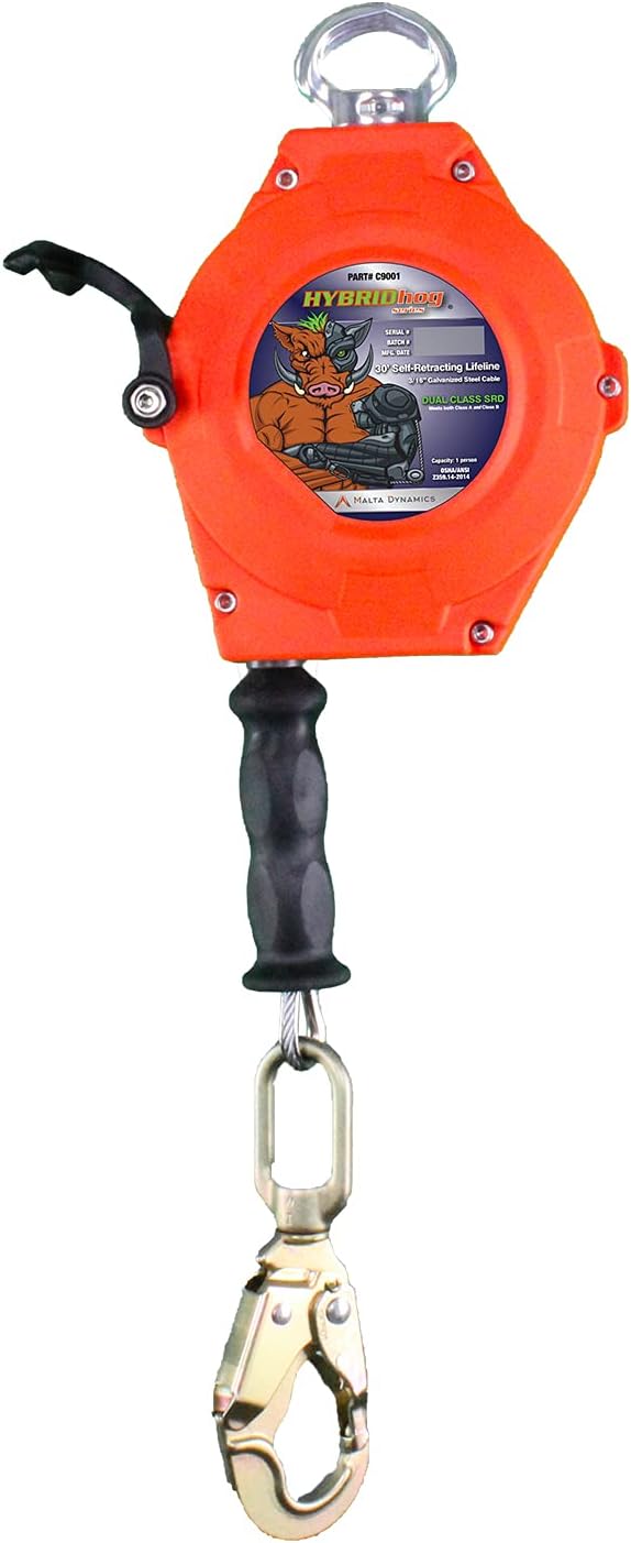 Self Retracting Lifeline 30' Fall Protection Retractable Safety Lanyard X477382