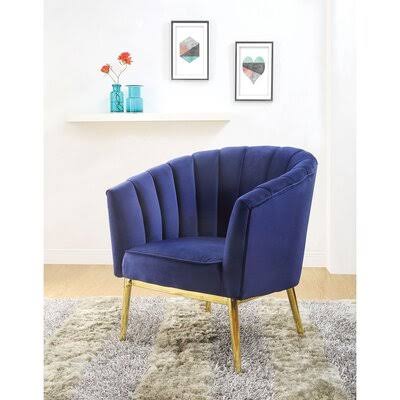 Blue Velvet Tufted Velvet Armchair J79443