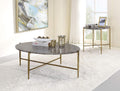 Contemporary Coffee Table with Faux Marble Top and Metal Base N50670