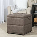 Brown Fabric Storage Ottoman A213