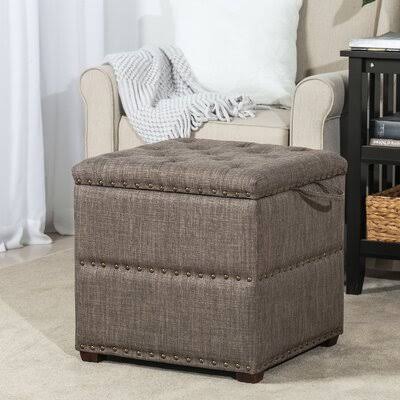 Brown Fabric Storage Ottoman A213