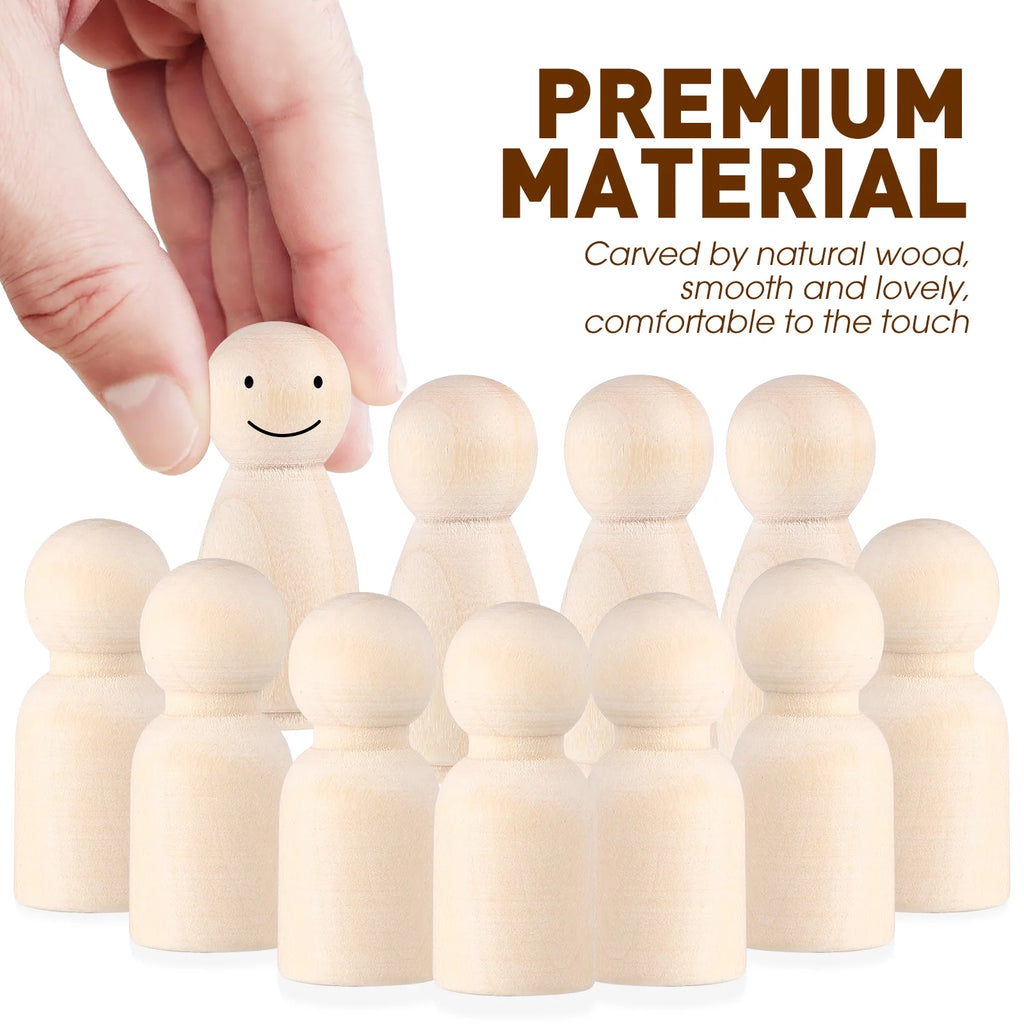 50pcs Unfinished Wooden Peg Dolls S690279