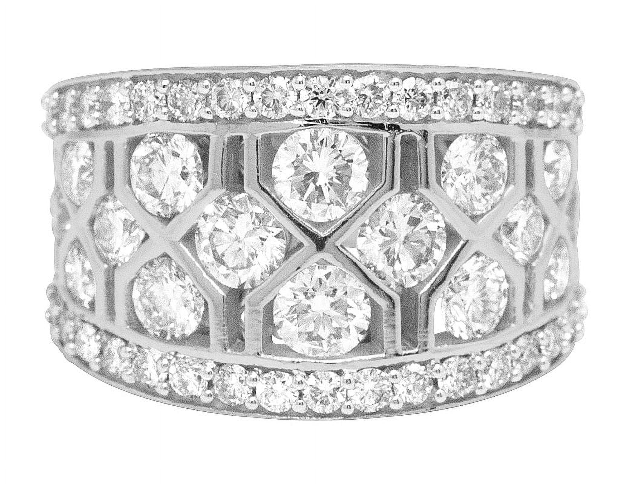 Geometric Mesh Diamond Band Ring N30009