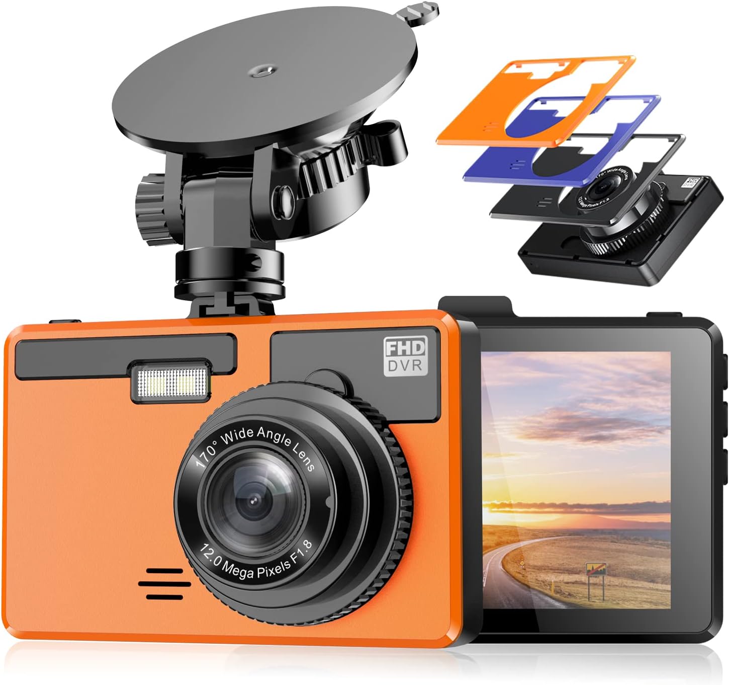 1080P Full HD Dash Cam with 170° Wide Angle, Pack of 2 P35426