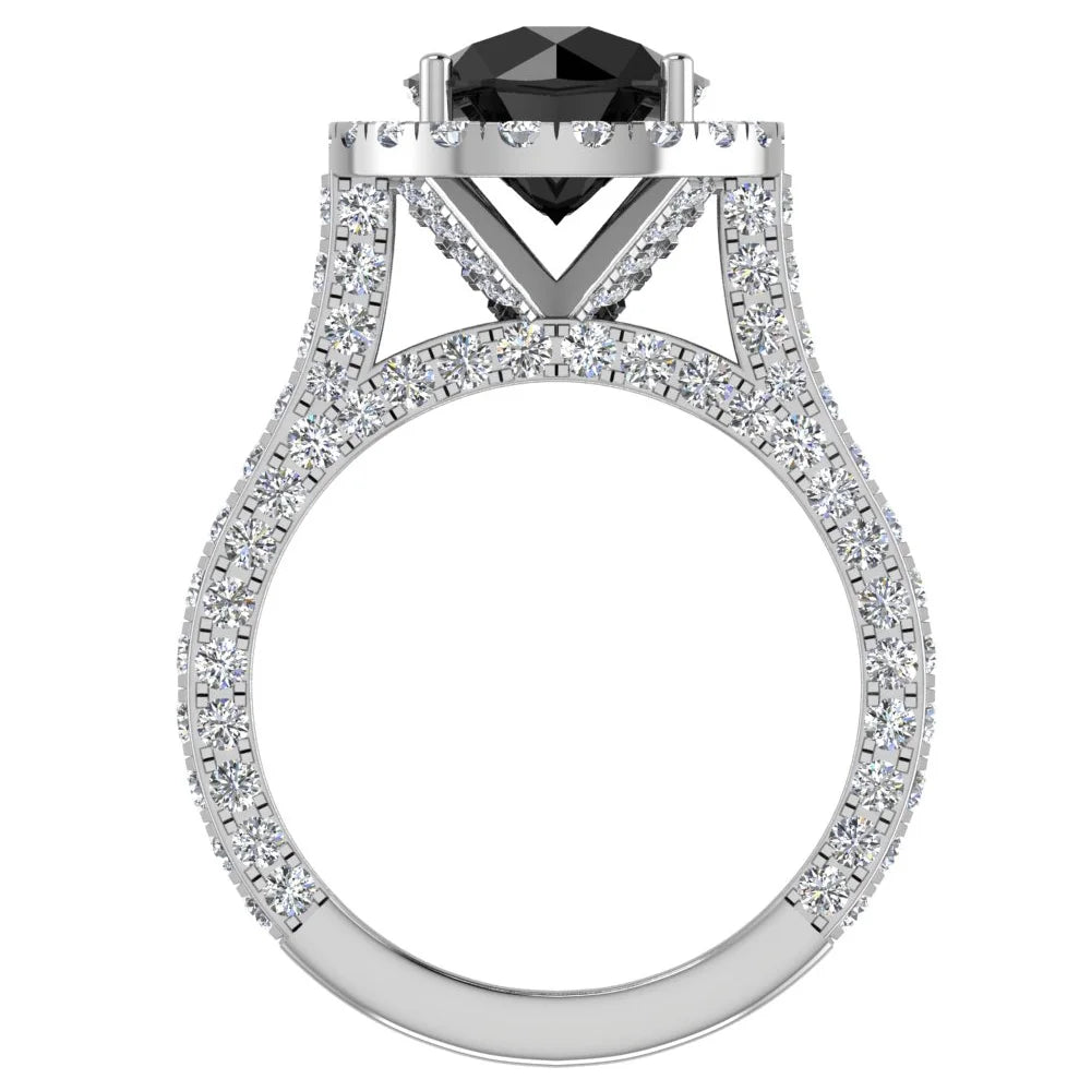14K White Gold Halo Engagement Ring 5.50 Carat H105272