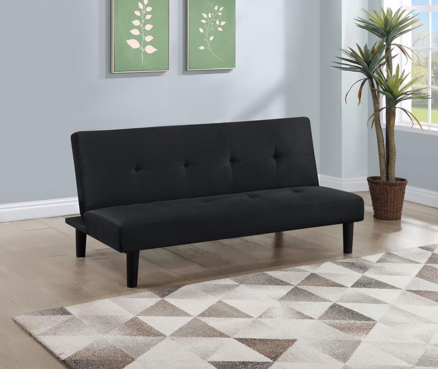 Black Upholstered Tufted Convertible Sofa Bed Z5049