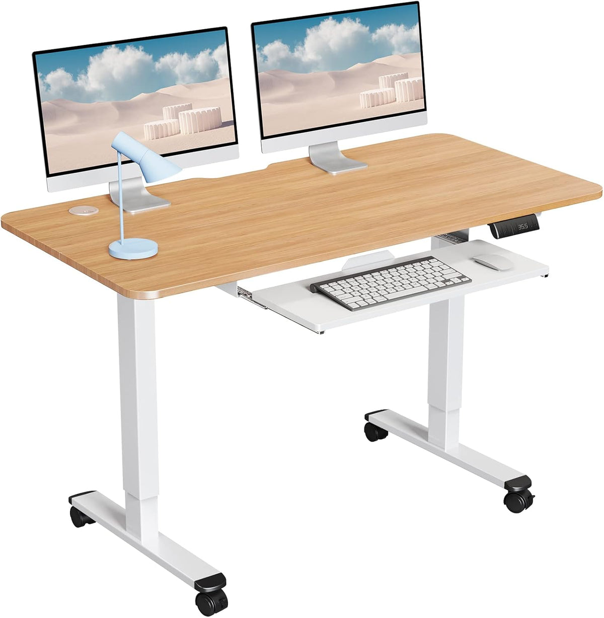 Black Electric Standing Desk with Keyboard Tray B550