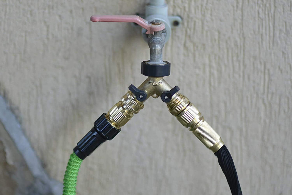Solid Brass 3/4 inch GHT Garden Hose Quick Connector Set, Pack of 2 O28204