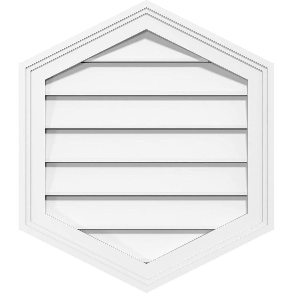 32x22W x 34x22H Vertical Peaked Surface Mount PVC Gable Vent Y78024