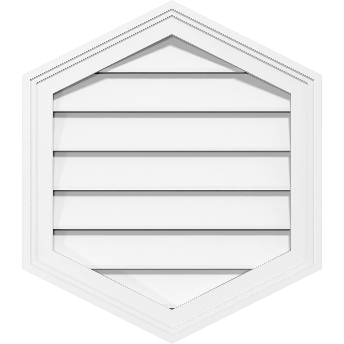 32x22W x 34x22H Vertical Peaked Surface Mount PVC Gable Vent Y78024