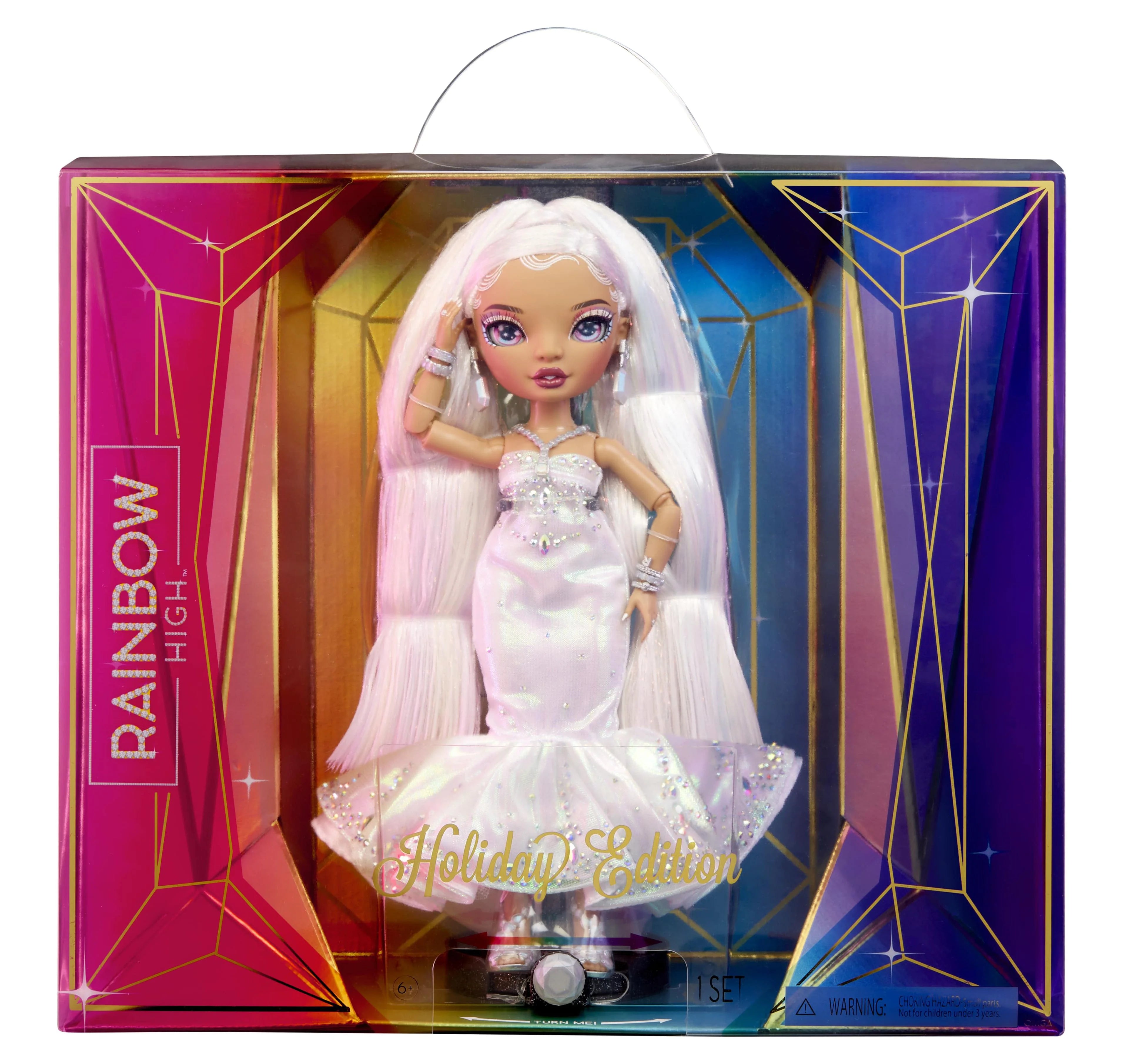 Rainbow High Collector Doll with Multicolor Hair in Iridescent Gown V53608