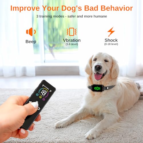 Electric Dog Training Collar with Remote, IPX7 Waterproof V304