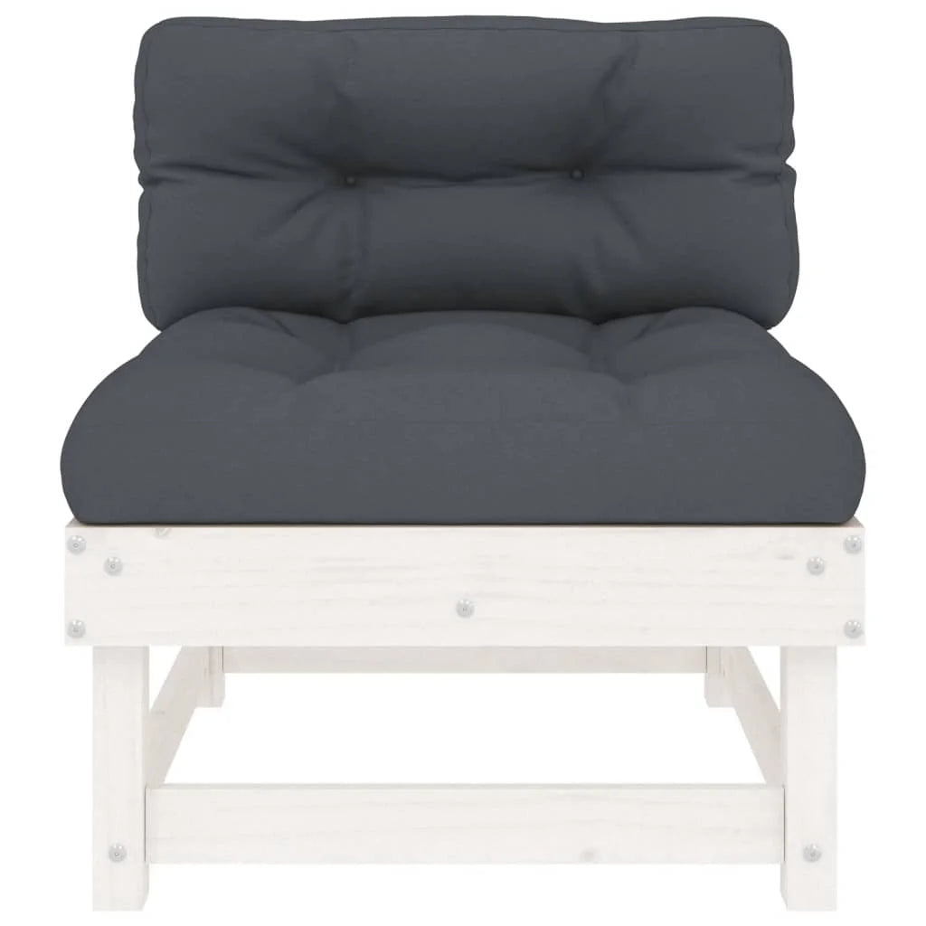 White Solid Wood Pine Sofa with Cushions V7774
