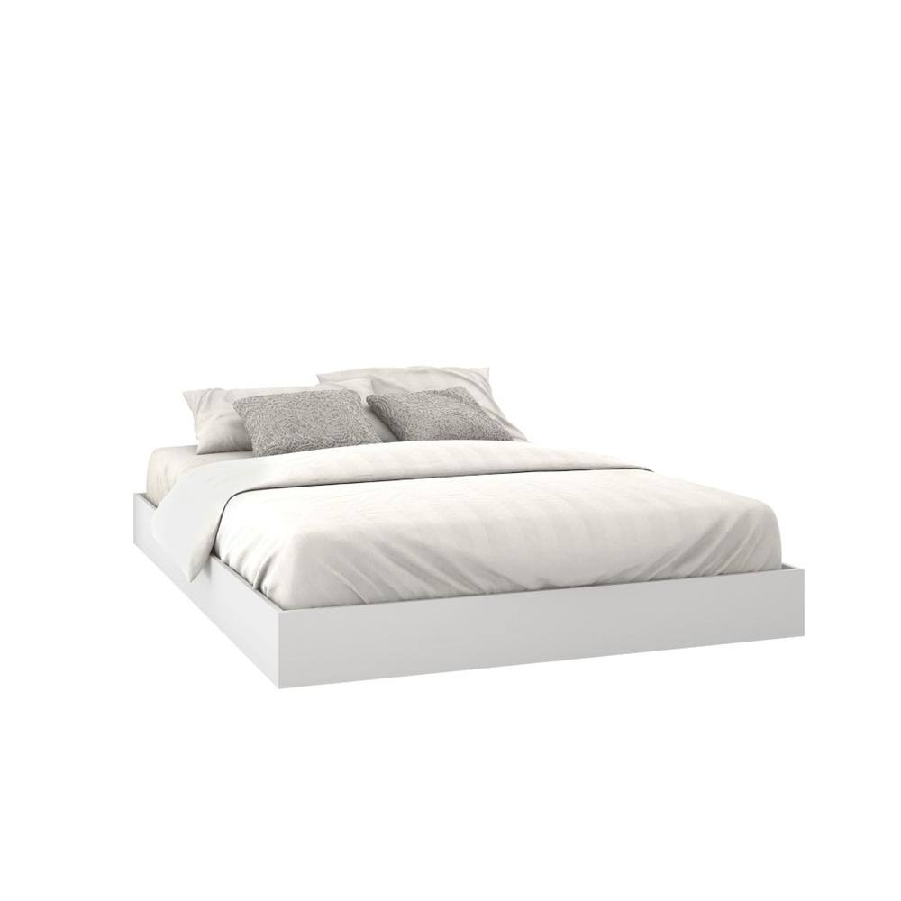 Queen Size 4 Piece Bedroom Set Bark Grey and White U209674