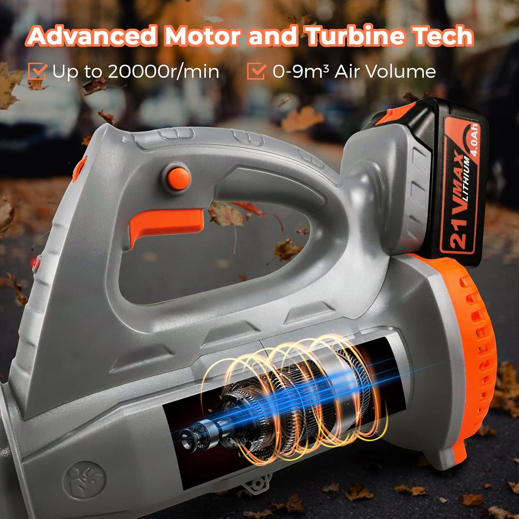 Cordless Leaf Blower with 4.0Ah Battery & Charger 21V I4224