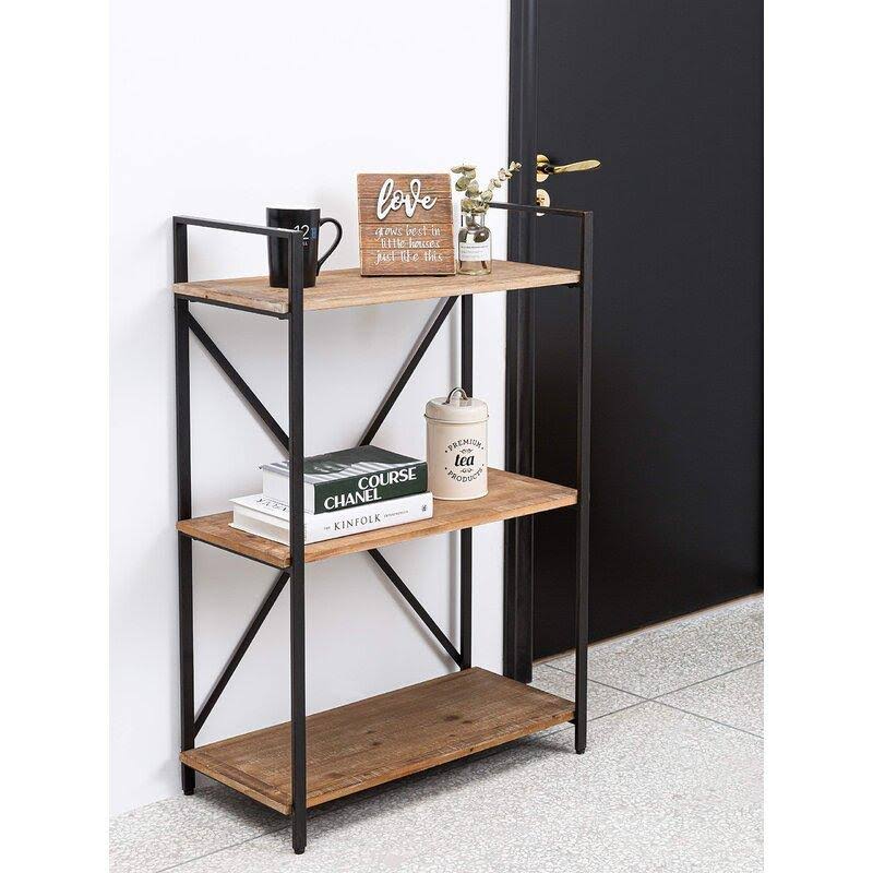 Dark Brown 3 Tier Bookcase Bookshelf V54082