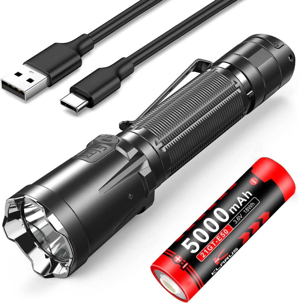 Tactical Flashlight, Dual Tail Switches, 3200 Lumens, 5000mAh 21700 Battery L535
