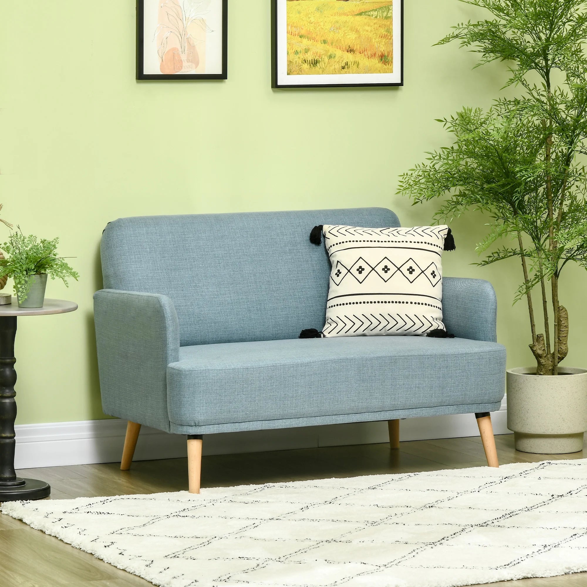 Blue Upholstered Loveseat Sofa U339160