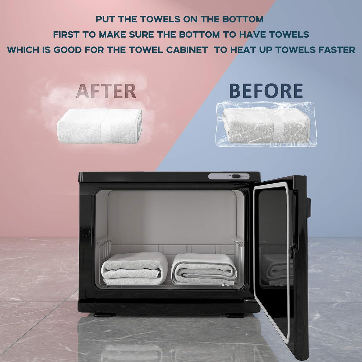 Black Spa Hot Towel Cabinet Towel Warmer (8L) H73387