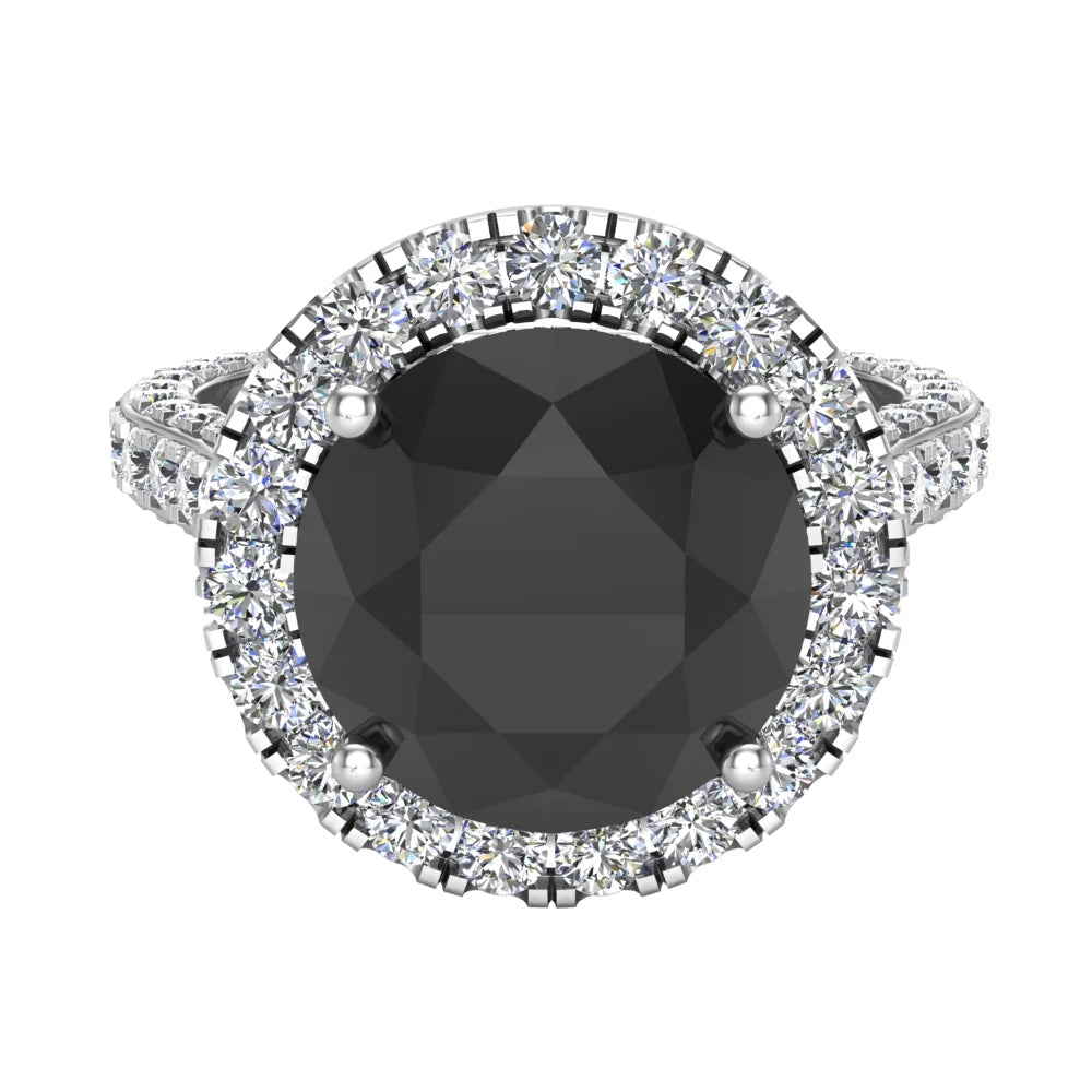 14K White Gold Halo Engagement Ring 5.50 Carat H105272