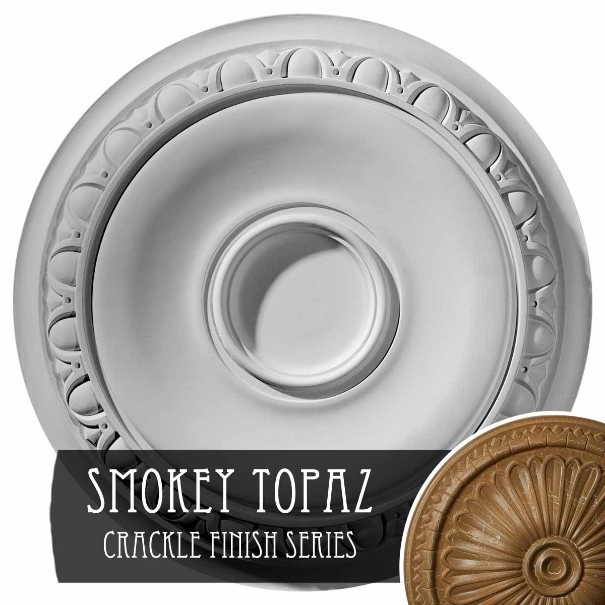 24 1/4x22OD x 1 1/2x22P Ceiling Medallion Hand-Painted Smokey Topaz Crackle Y75081