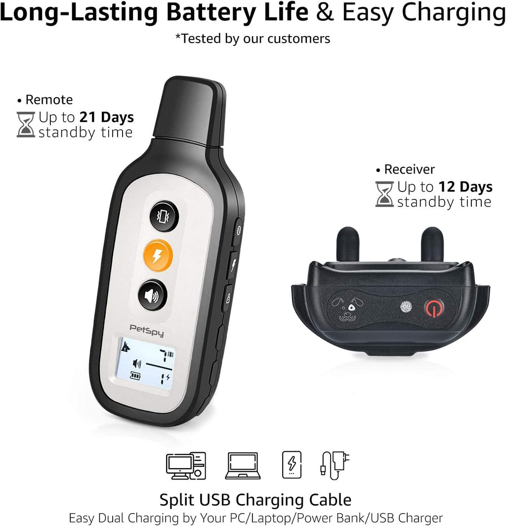 3 Dog Remote Training Collar with Vibration and Beep E838