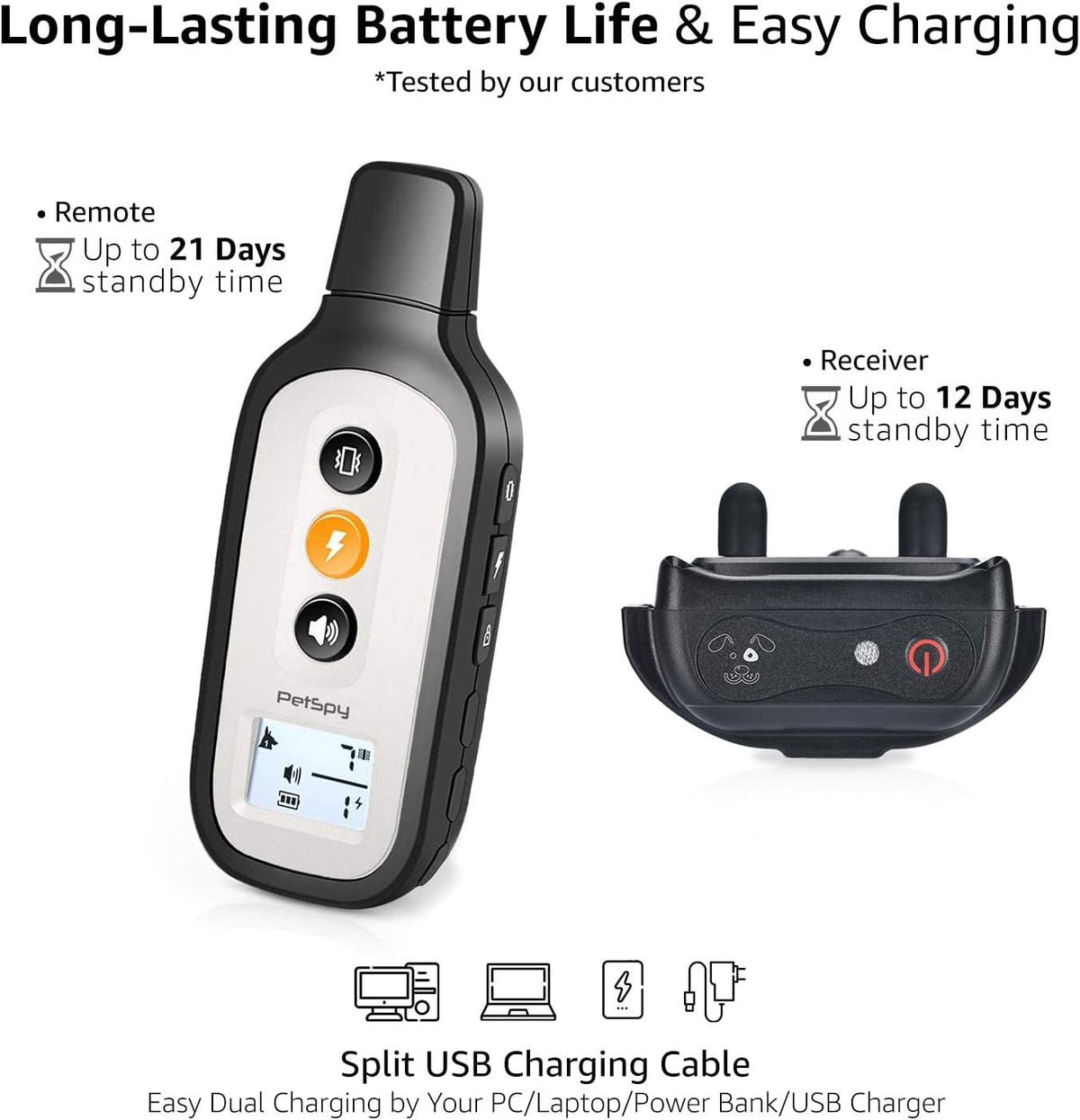 3 Dog Remote Training Collar with Vibration and Beep E838