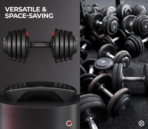 Adjustable Dumbbell Set 40LB/52.5LB/90LB with Anti-Slip Handle D38528