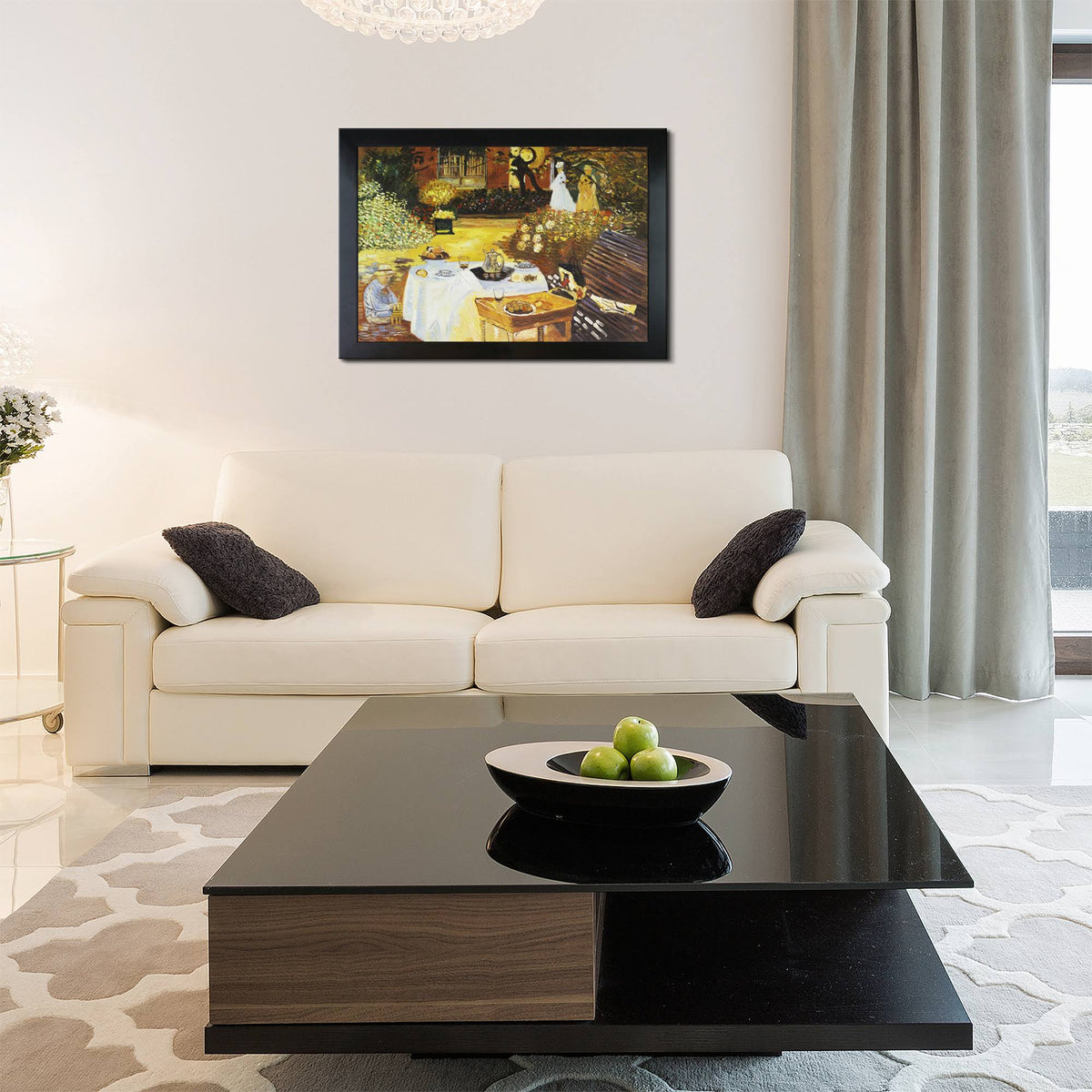 Large Hand Painted Oil Reproduction, Black N555