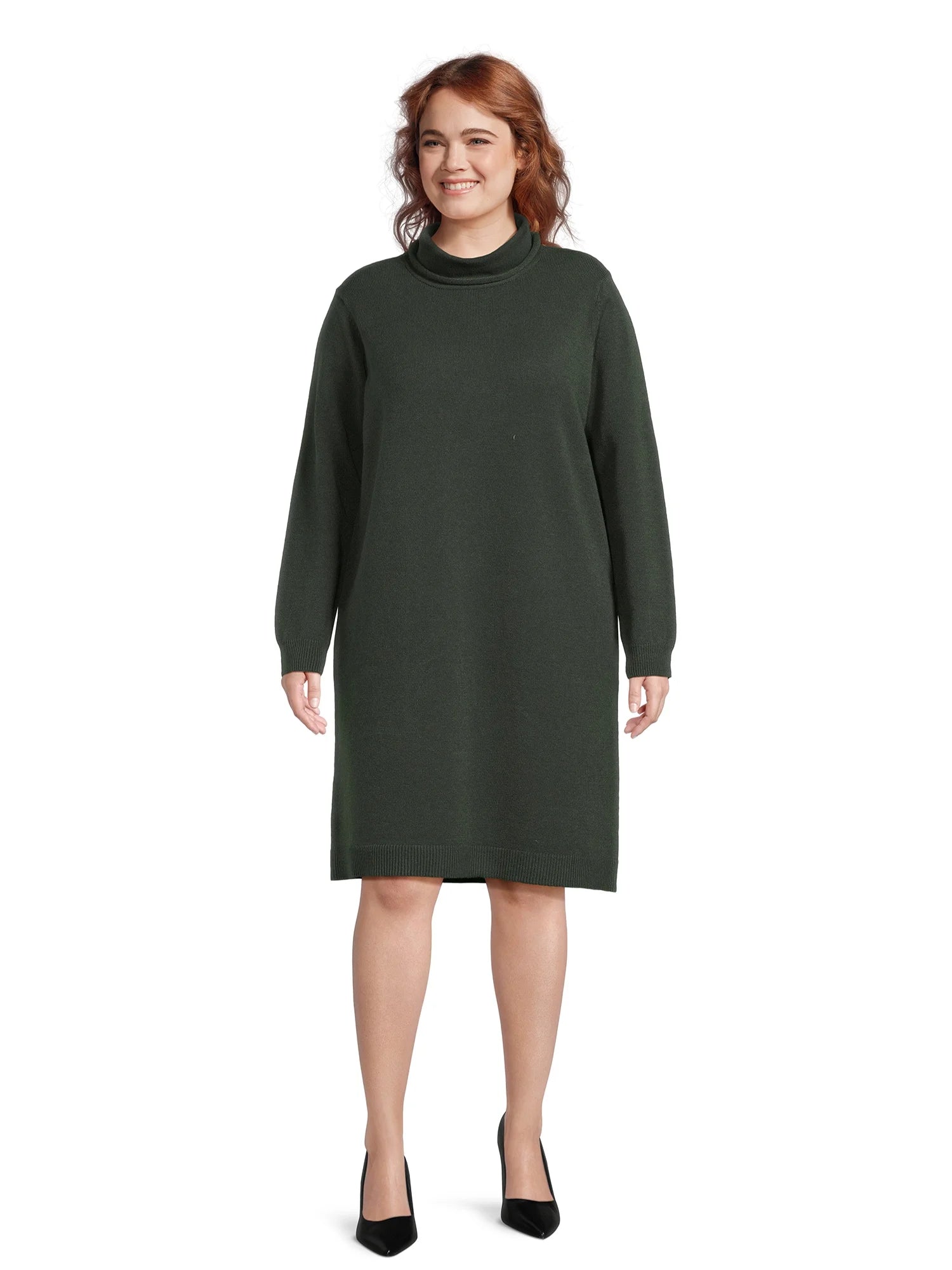 Plus Size Turtleneck Sweater Dress Z96260