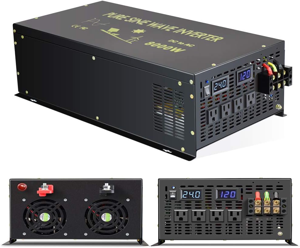 Pure Sine Wave Inverter 8000 Watt 24V DC to 120V AC E6577
