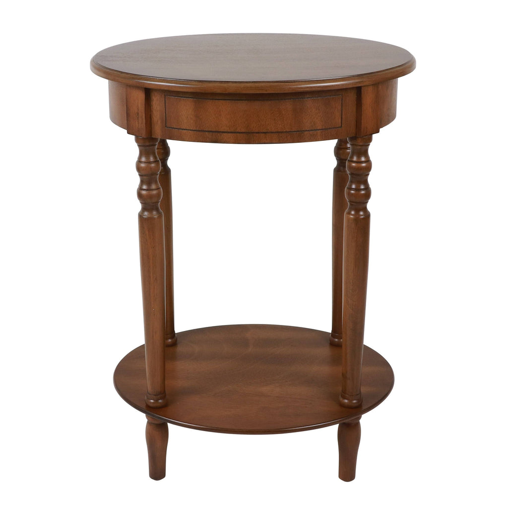 Antique White Oval Accent Table T86765