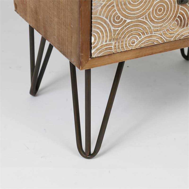 Multi-Color Wood Four Drawer End Table O897