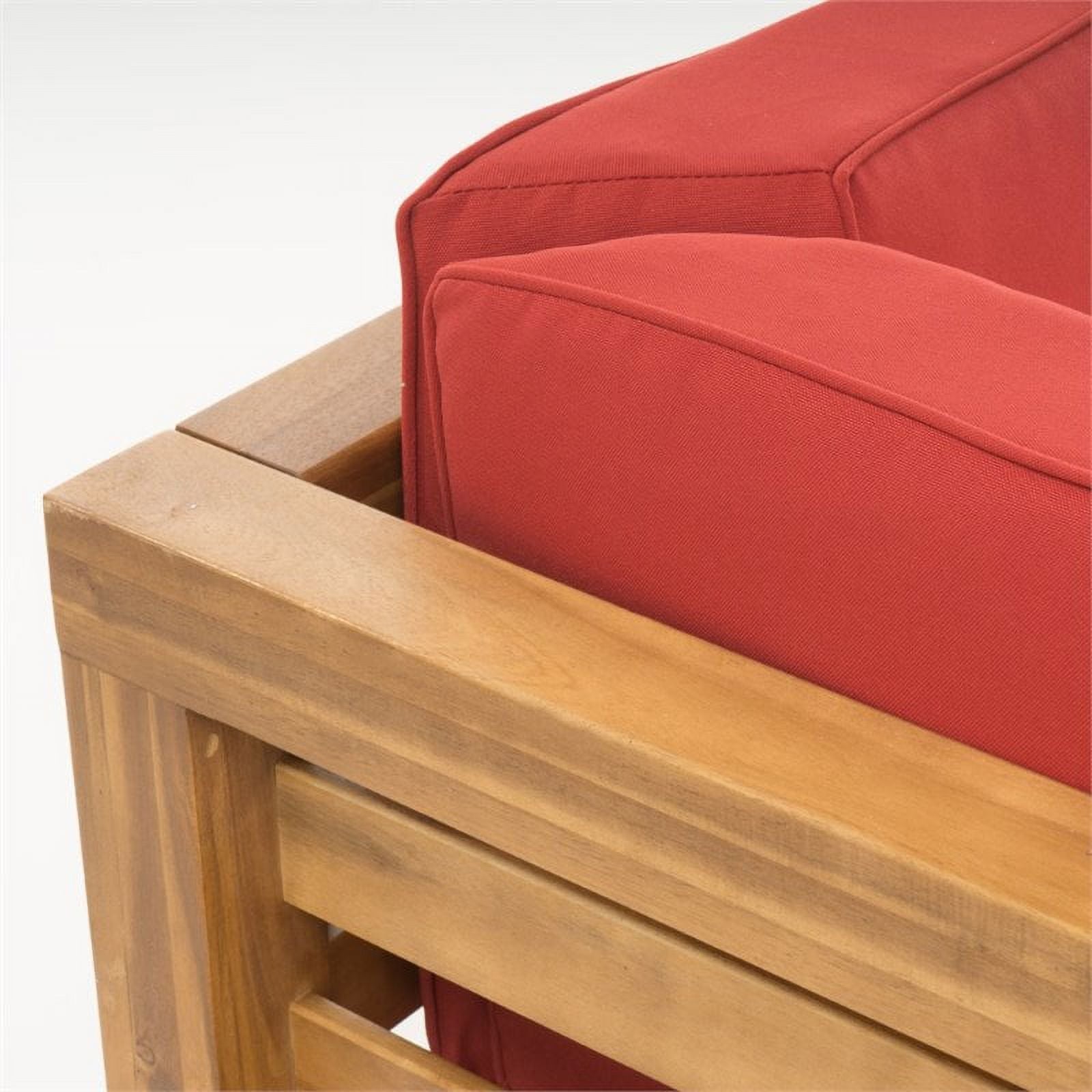 Red Acacia Wood Sectional Sofa Set F77069