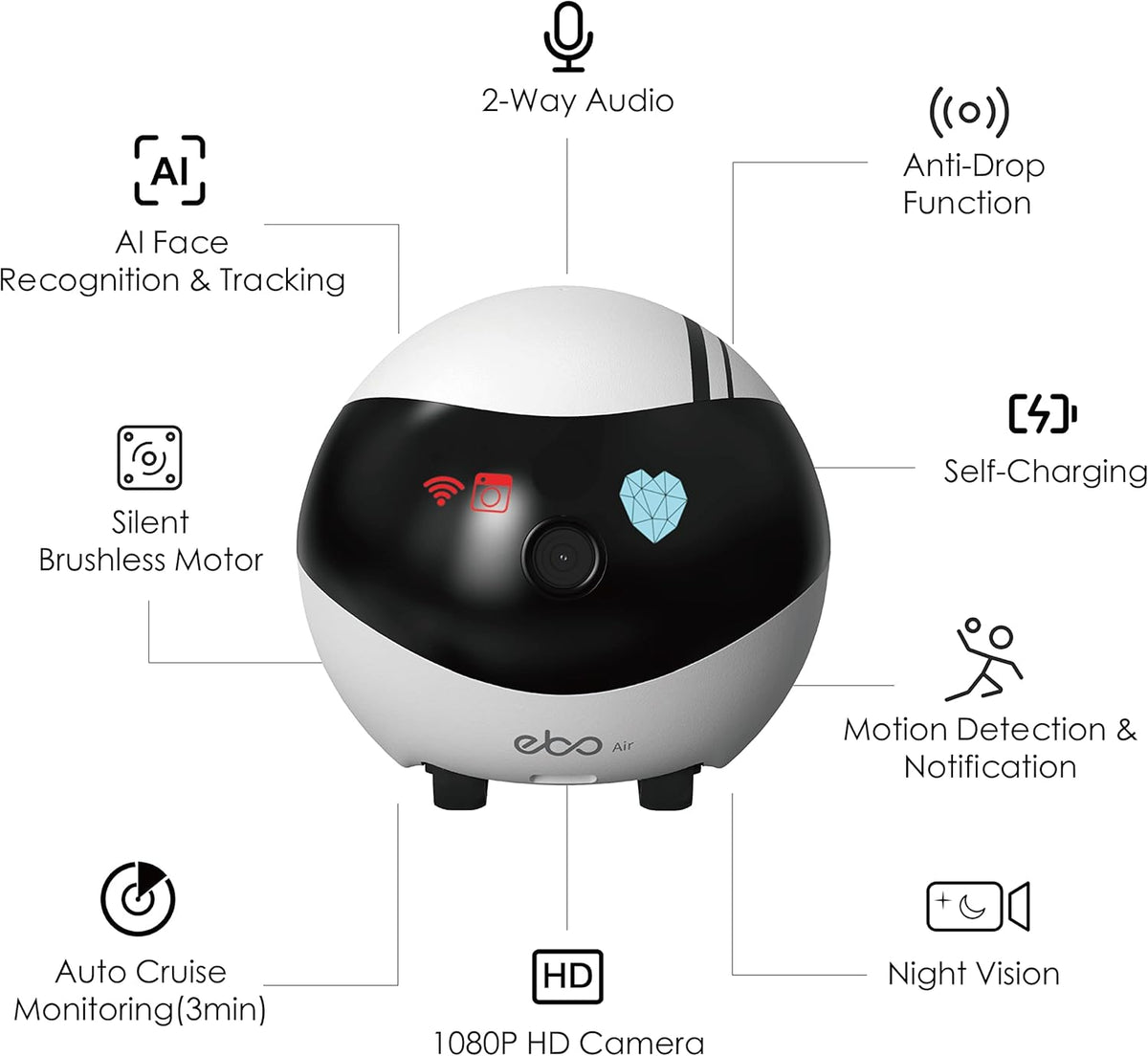 1080P HD Pet Camera Robot with Night Vision G781115