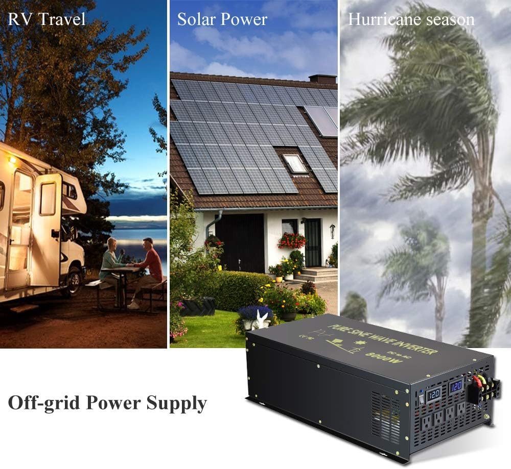 Pure Sine Wave Inverter 8000 Watt 24V DC to 120V AC E6577