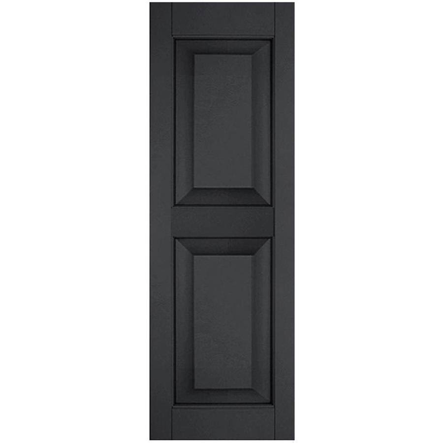 18 in. x 51 in. Exterior Real Wood Raised Panel Shutters Pair Black M742381