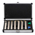 1/2 Shank 7 Pieces Set Indexable Lathe Turning Tool Holder, Nickel Plated Metal Cutting Tools, Pack of 2 Y8533
