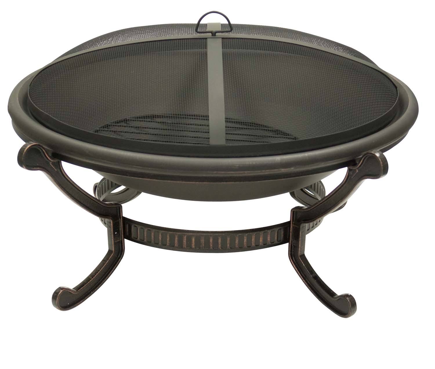 Bronze Fire Pit with Spark Guard Screen O46721
