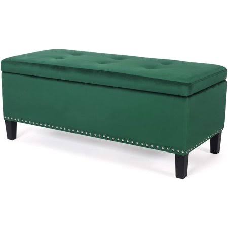 Rectangular Velvet Storage Ottoman Bench Footstool A5136