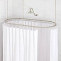 Oval Brass Shower Ring and Ceiling Supports - Brushed Nickel I3707