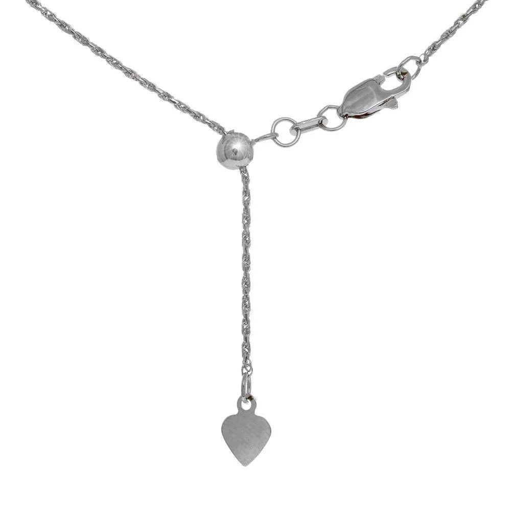 22 Inches 3.1gr Solid White Gold Rope Chain P59155