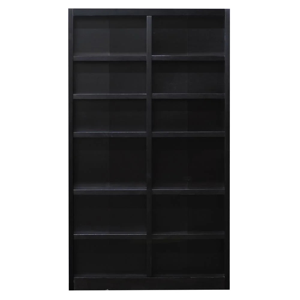 12-Shelf Double Wide Wood Bookcase in Espresso G4616