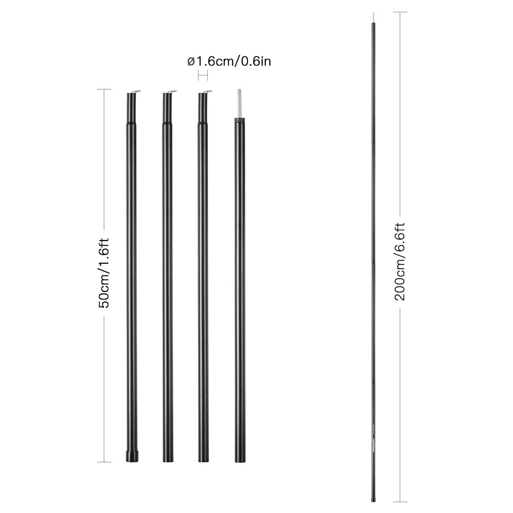 Tent Canopy Poles Support Rods Awning Frames Accessories Z163