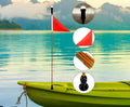 Red Triangle Flag Pole Socket Base Bronze Anodize Aluminum 5/16" Tube Foldable Pole with Light E554