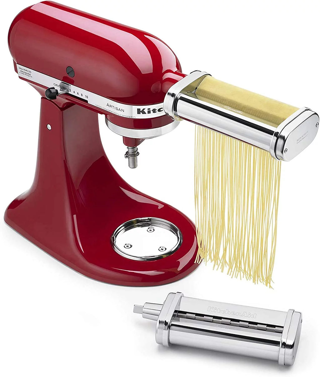 White Pasta Press Attachment with 6 Interchangeable Pasta Plates F3438