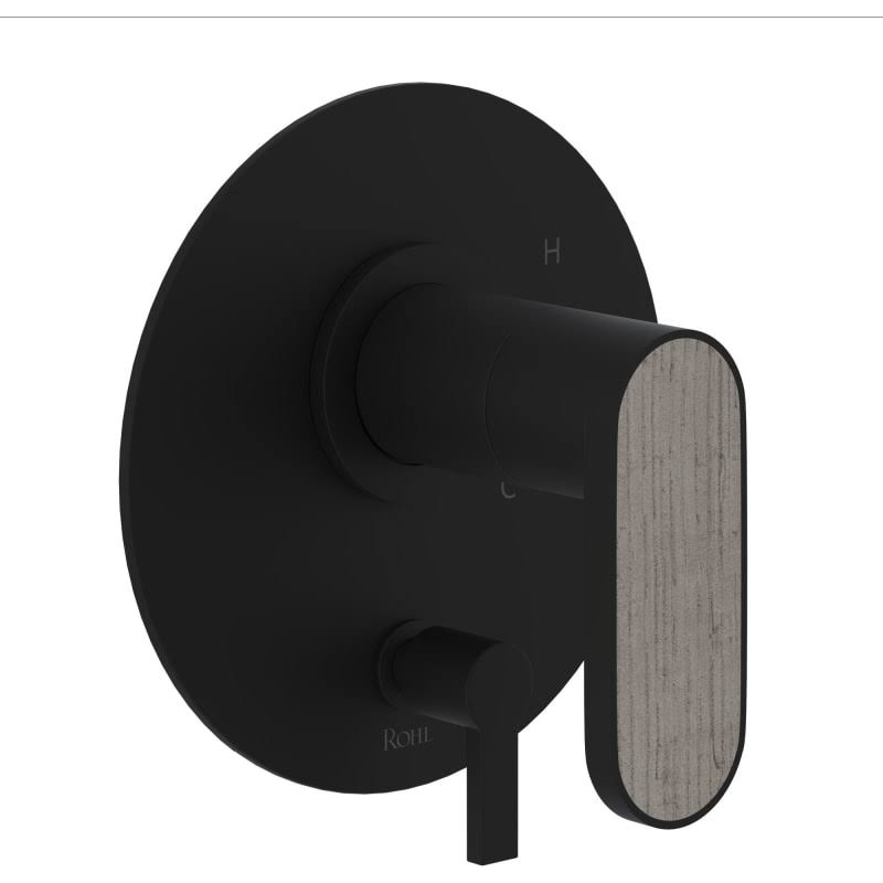 Matte Black Pressure Balance Trim with Diverter with Lever Handle N9765