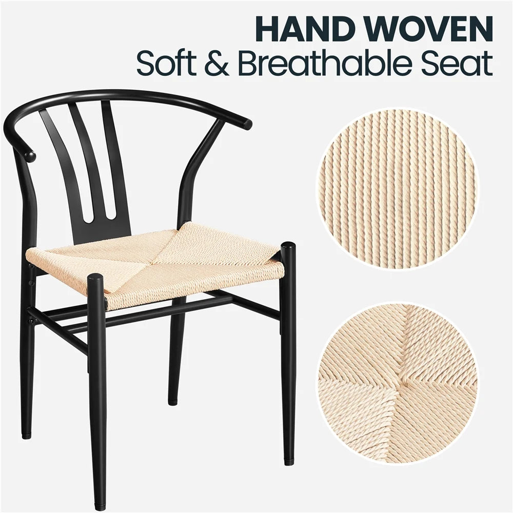 Set of 2 Black Weave Arm Chairs B872